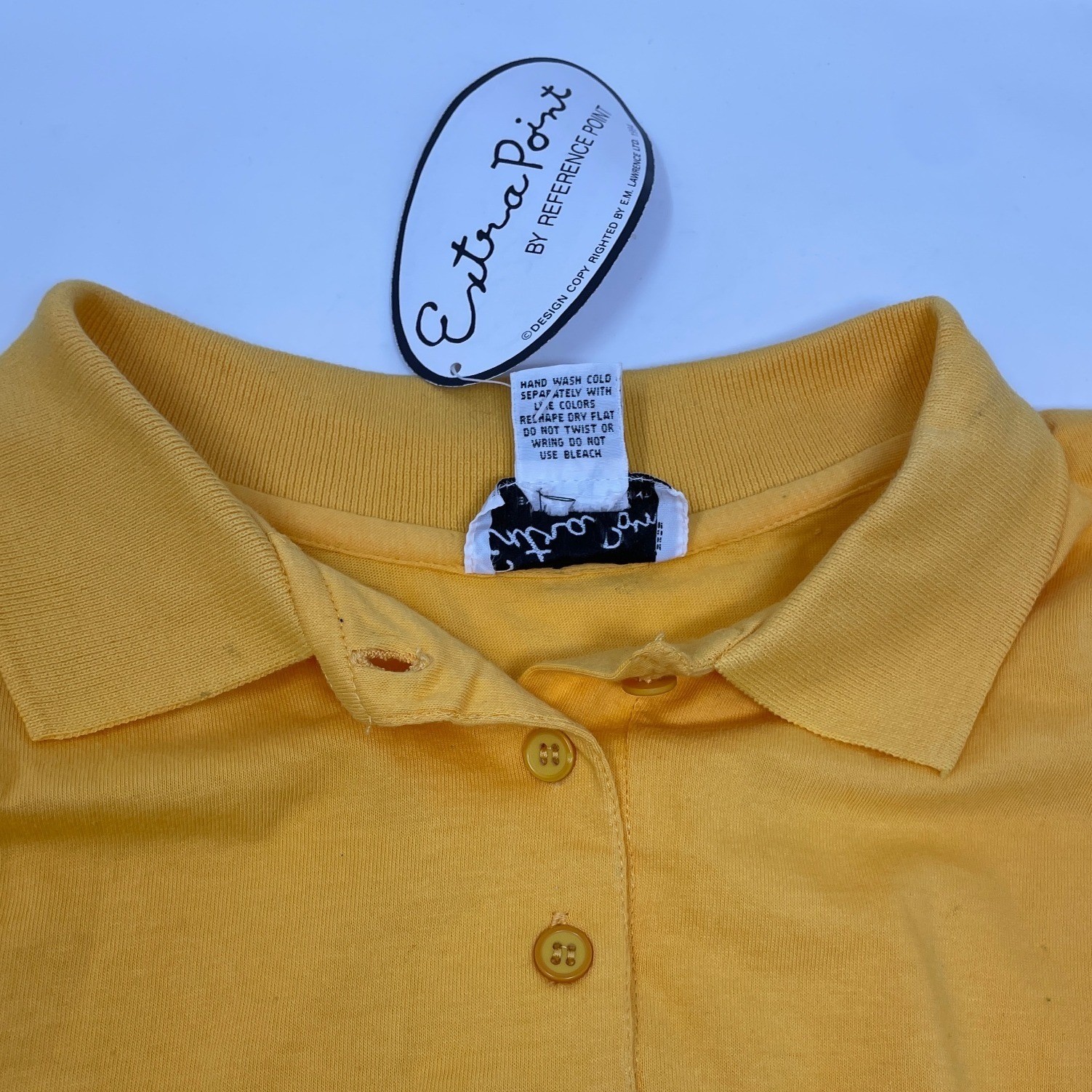 Extra Point Women’s 3XL NWT Yellow T-shirt Polo Vintage 90s Shoulder Pads Cotton