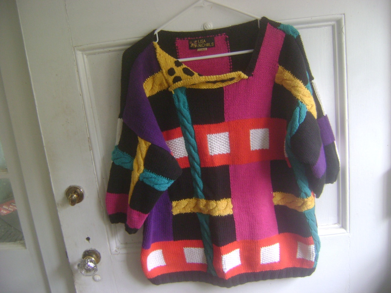 VINTAGE LISA NICHOLS 2 CHEST:25″ COTTON KNIT SWEATER RN#80247 MADE IN HONG KONG