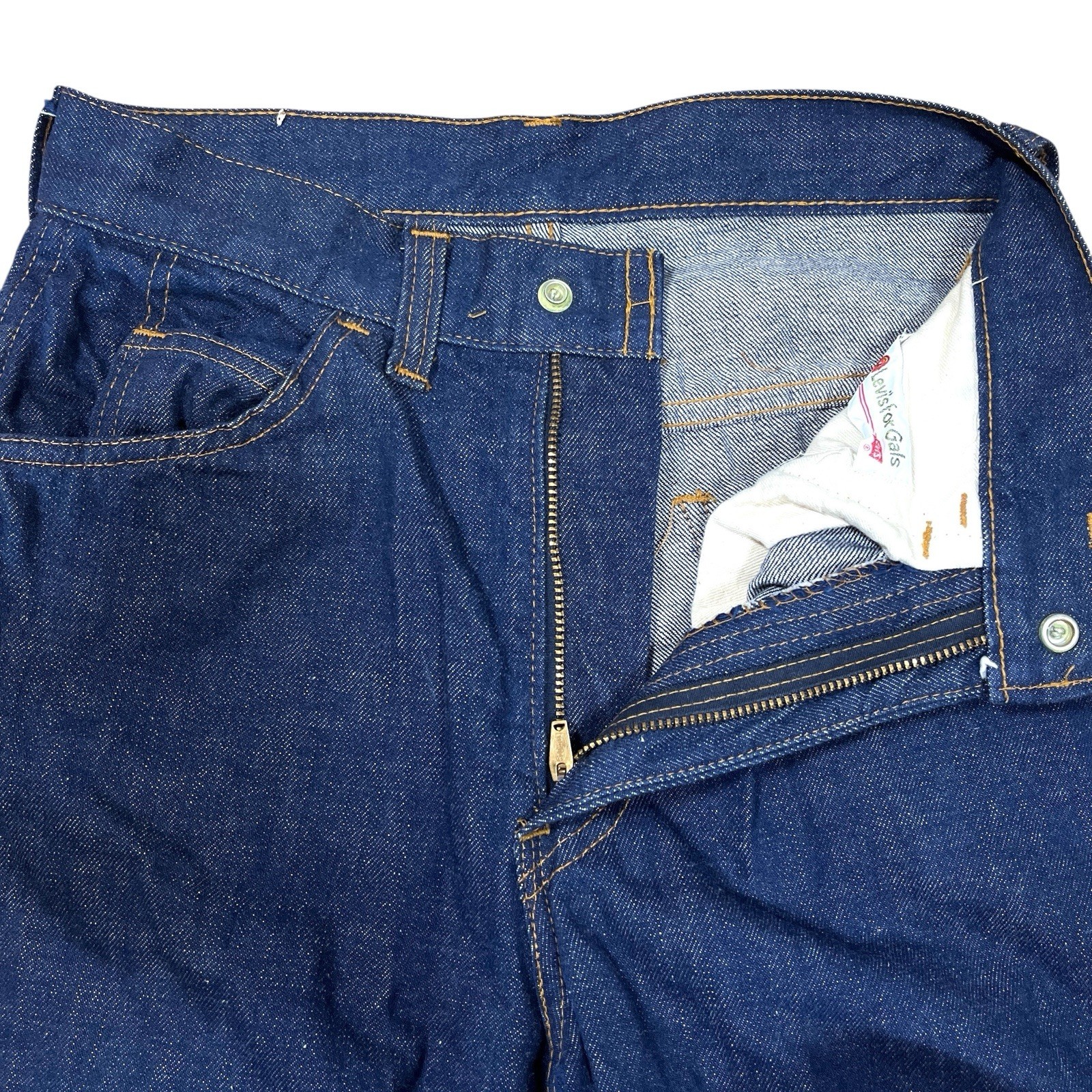 Vintage Levis For Gals 60s 70s Big E Jeans 24×28 Blue Denim High Rise Straight