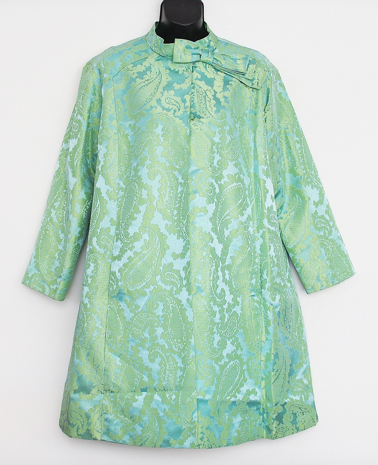 Emma Domb Vintage 60s Jacquard Fabric Coat Jacket Size 9