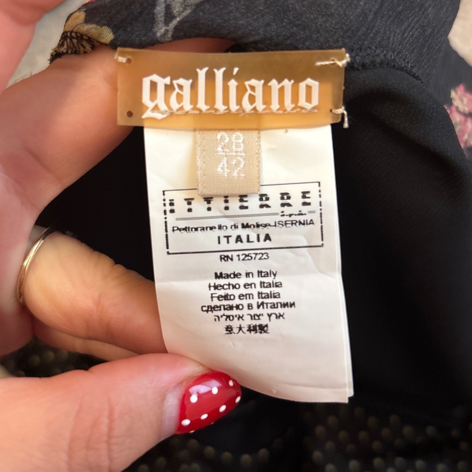 Vintage Galliano Silk Floral Graphic Mini Dress 28/42