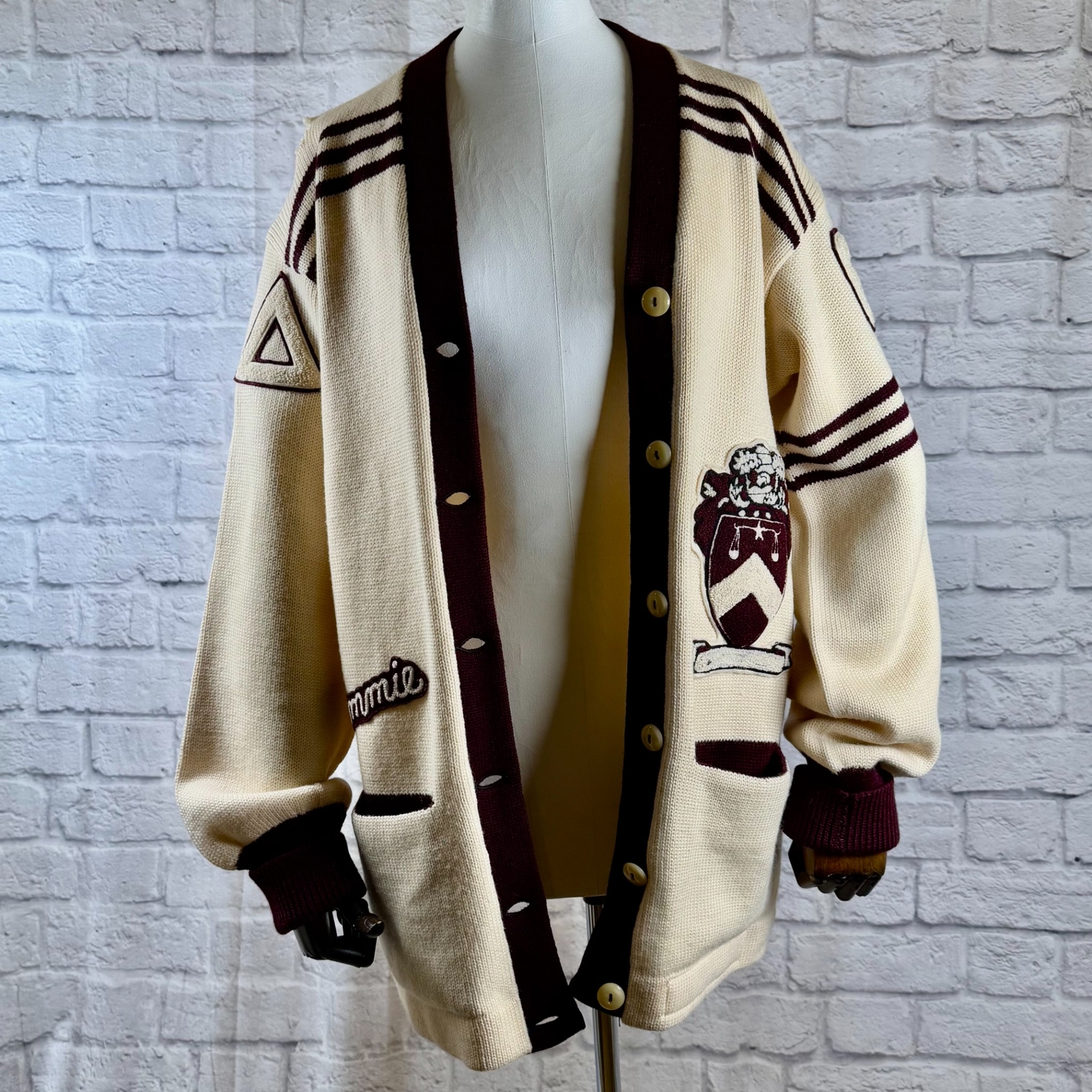 Vtg 1963 Gamma Sigma Sigma Logan Letterman Cardigan Sweater Women’s Large Logan