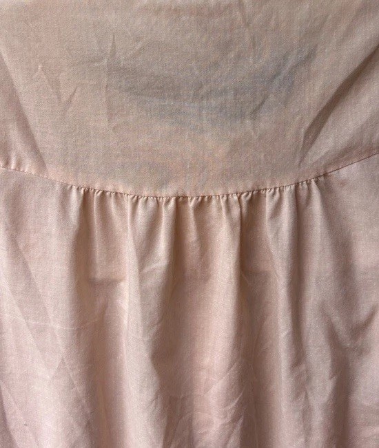 Vintage PLUM BLOSSOMS Nightgown Large Pink Smocked Embroidered Flowers Long EC