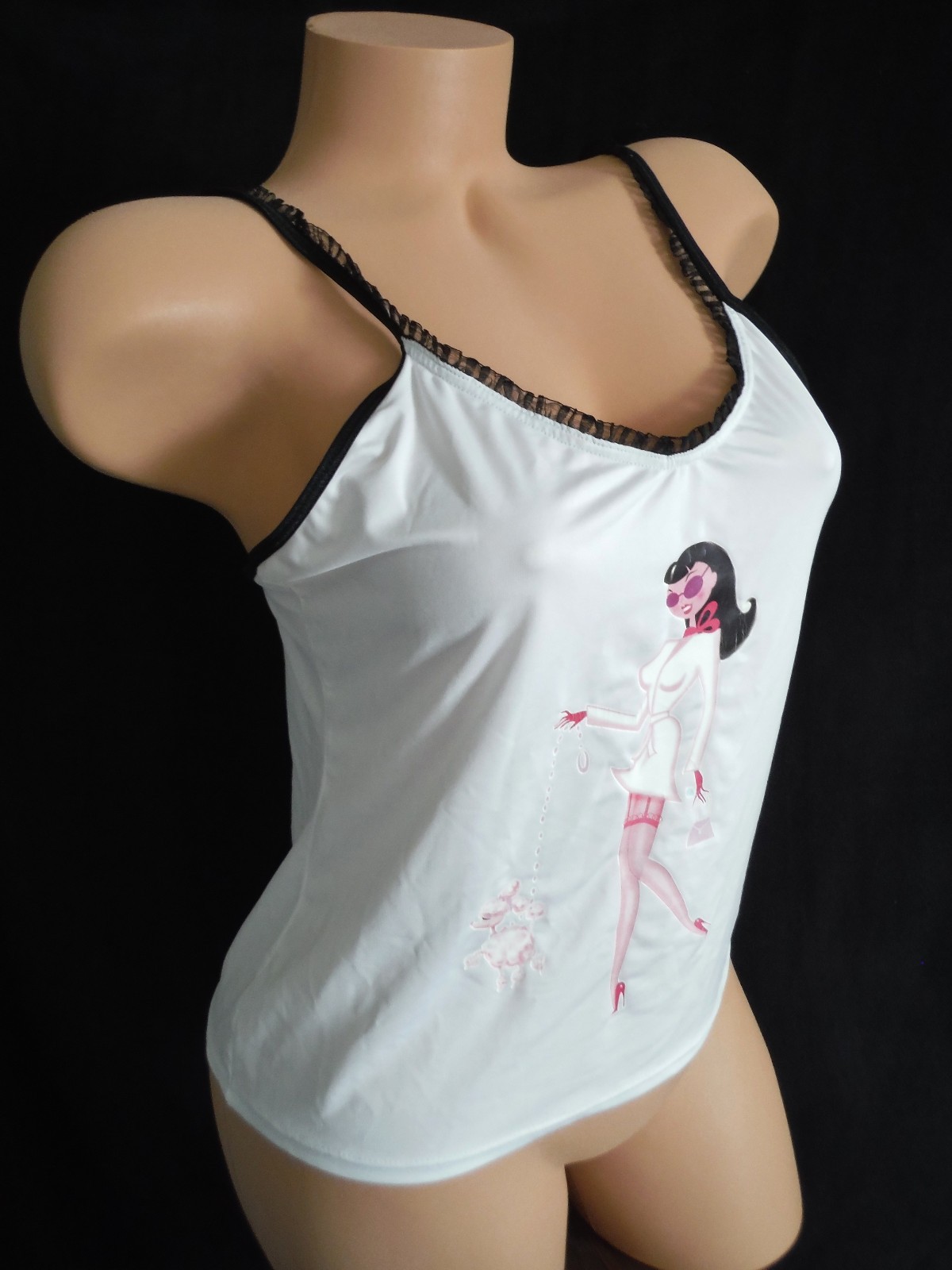Super Rare FREDERICKS of HOLLYWOOD New VTG 80s/90s Tank Top Socialite & Poodle M