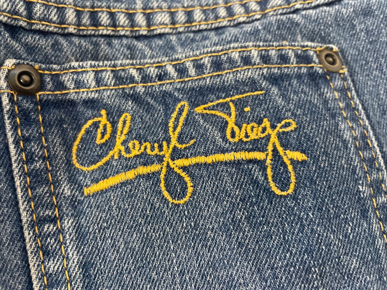 Vintage 80s Cheryl Tiegs Denim Jeans Made In USA 100% Cotton Logo Size 16