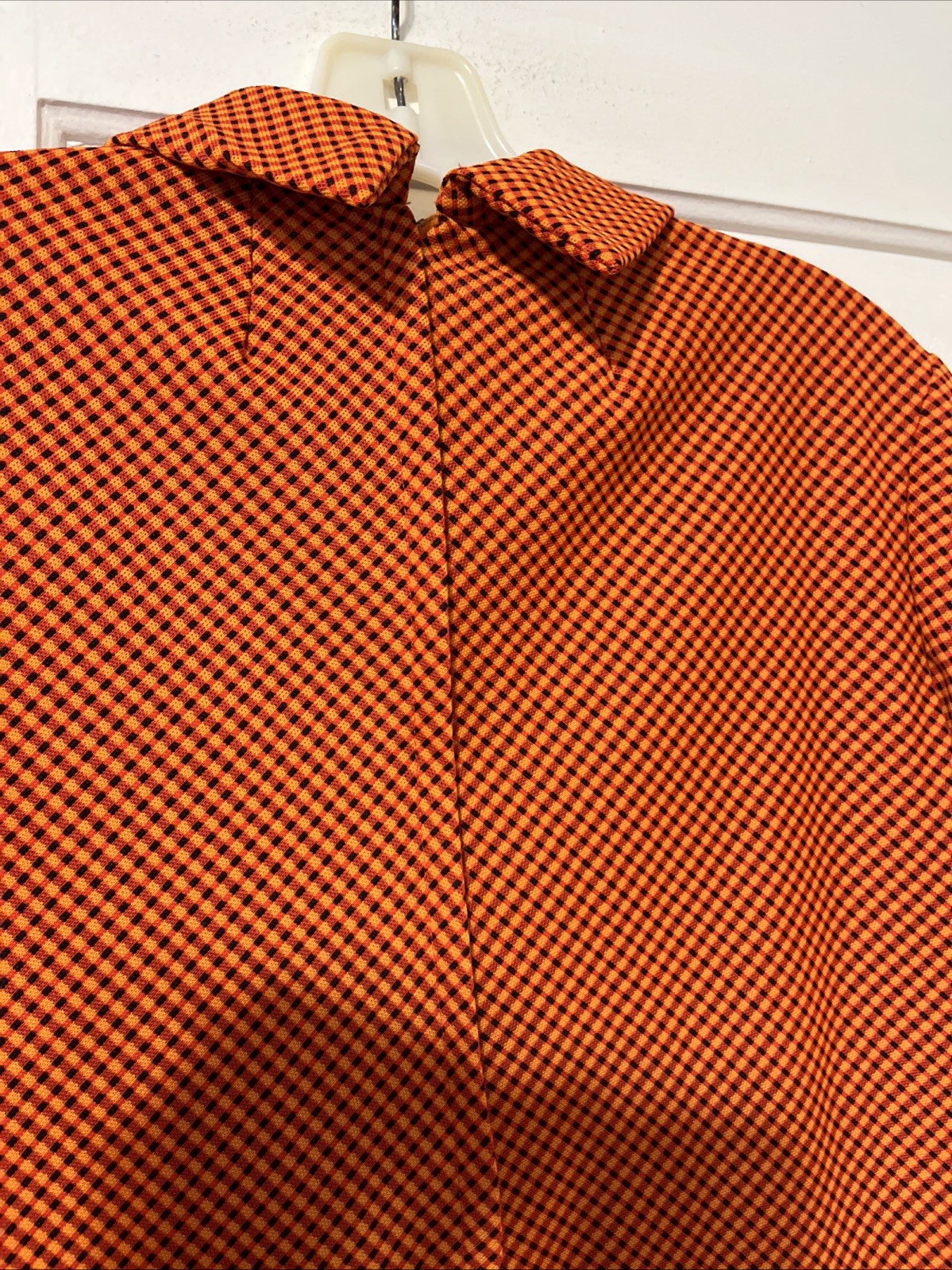 Vintage 1970’S Orange Mod Dress Double Knit “IT’S BETTER” size 18 long sleeves