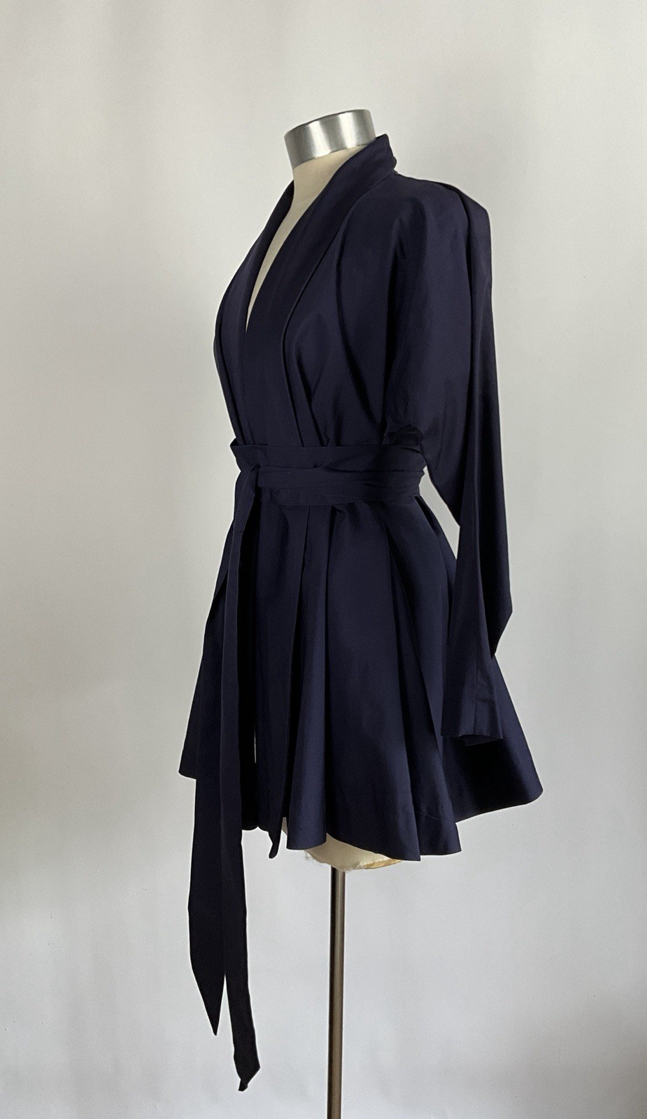 Vintage 1950’s Claire McCardell Navy Silk Faille Jacket with Double Wrap Belt