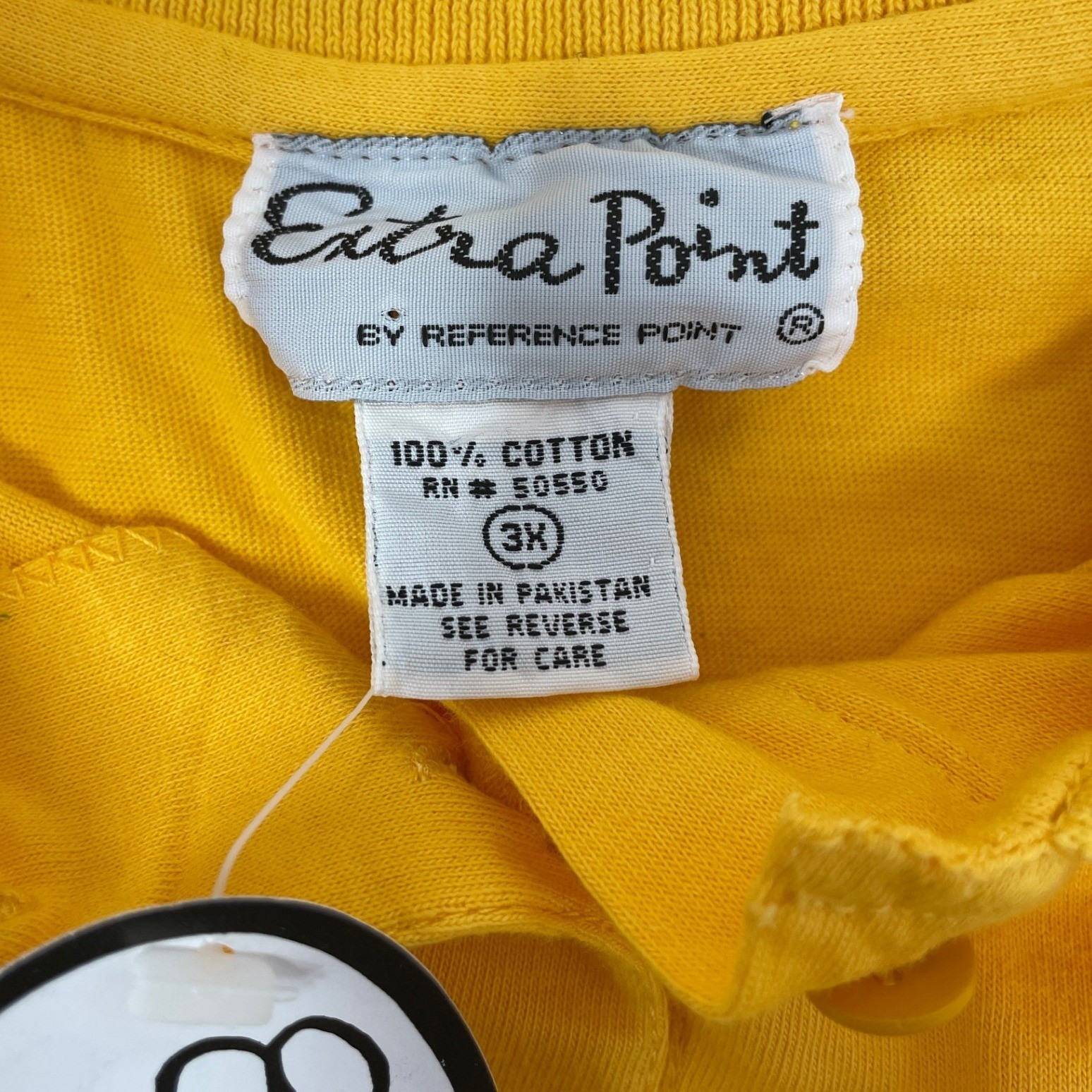 Extra Point Women’s 3XL NWT Yellow T-shirt Polo Vintage 90s Shoulder Pads Cotton