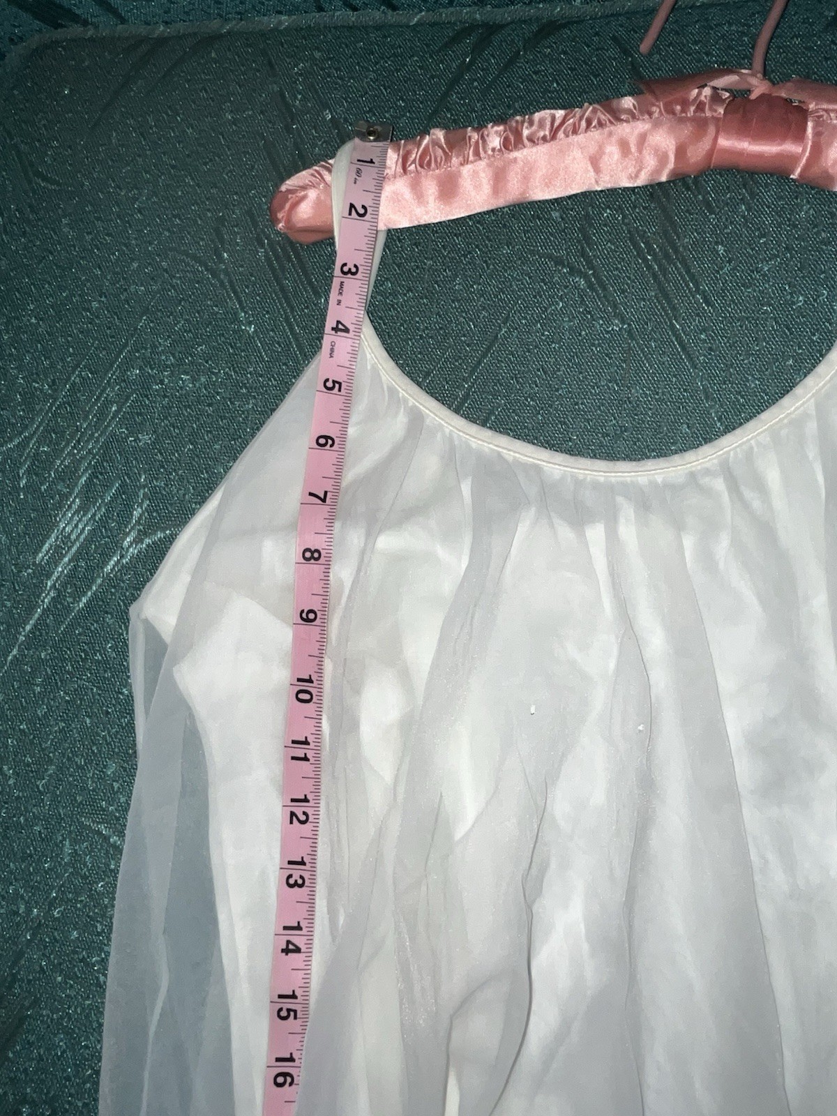 VTG INTIME Chiffon Nightgown Large White Ivory Lace Bridal Full Sweep Maxi Gown