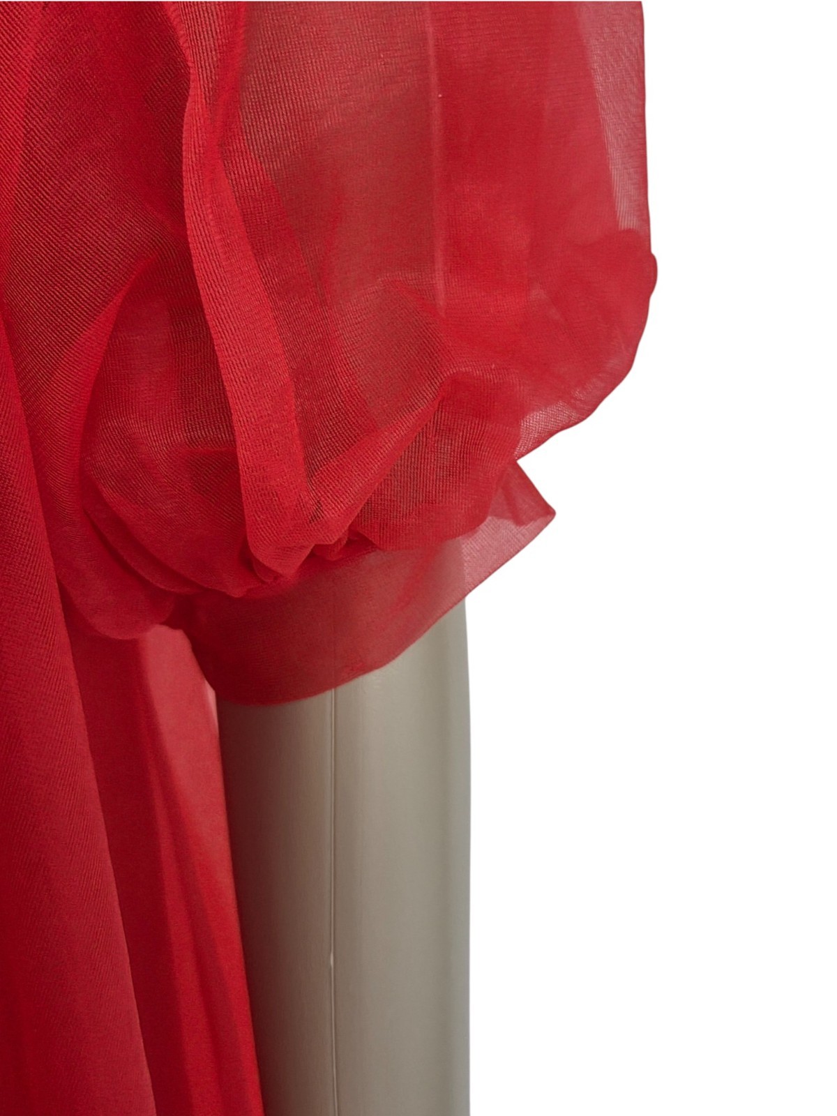 VTG Pandora by Chic Peignoir Negligee Robe & Nightgown Medium Nylon Red 2 Pc Set