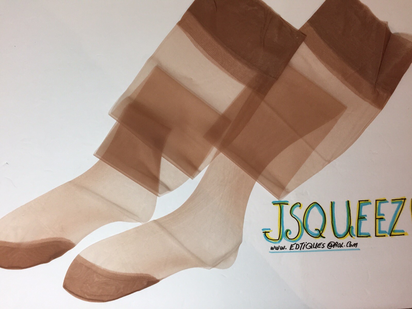 5 Pairs Vintage 1960s PIN-UP NYLON STOCKINGS INTERNATIONAL SHEER BEIGE 15 DENIER
