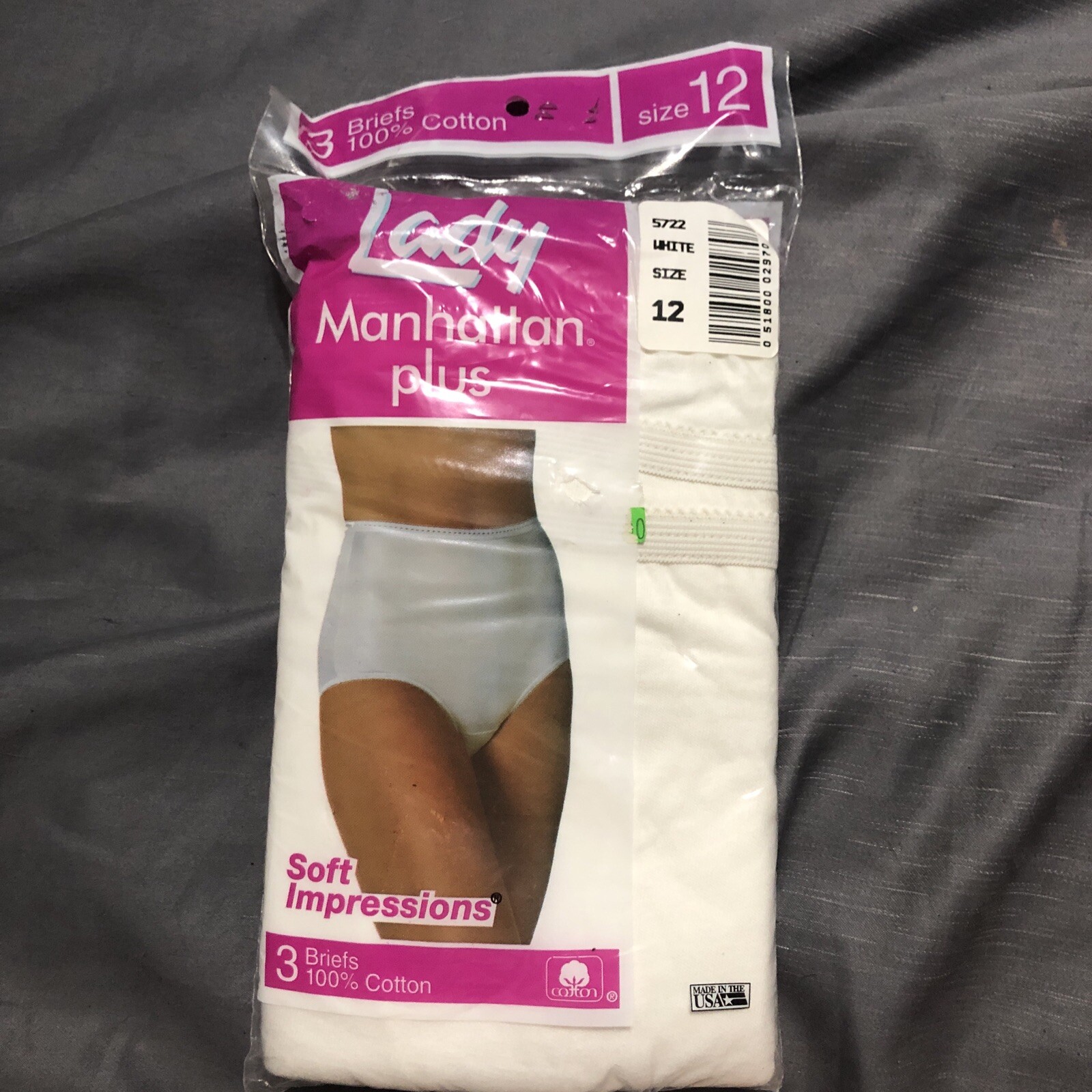Vintage Lady Manhattan White Cotton Panties Size 12 Briefs Sealed
