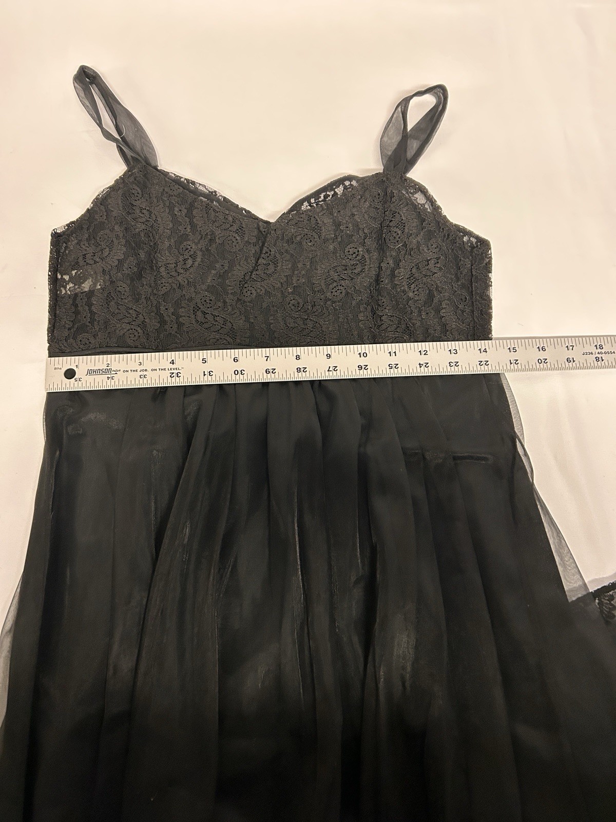 1964 VTG Lisette Women’s Size 34 (S) Black 2Pc Chiffon Peignoir Lacy Buttons