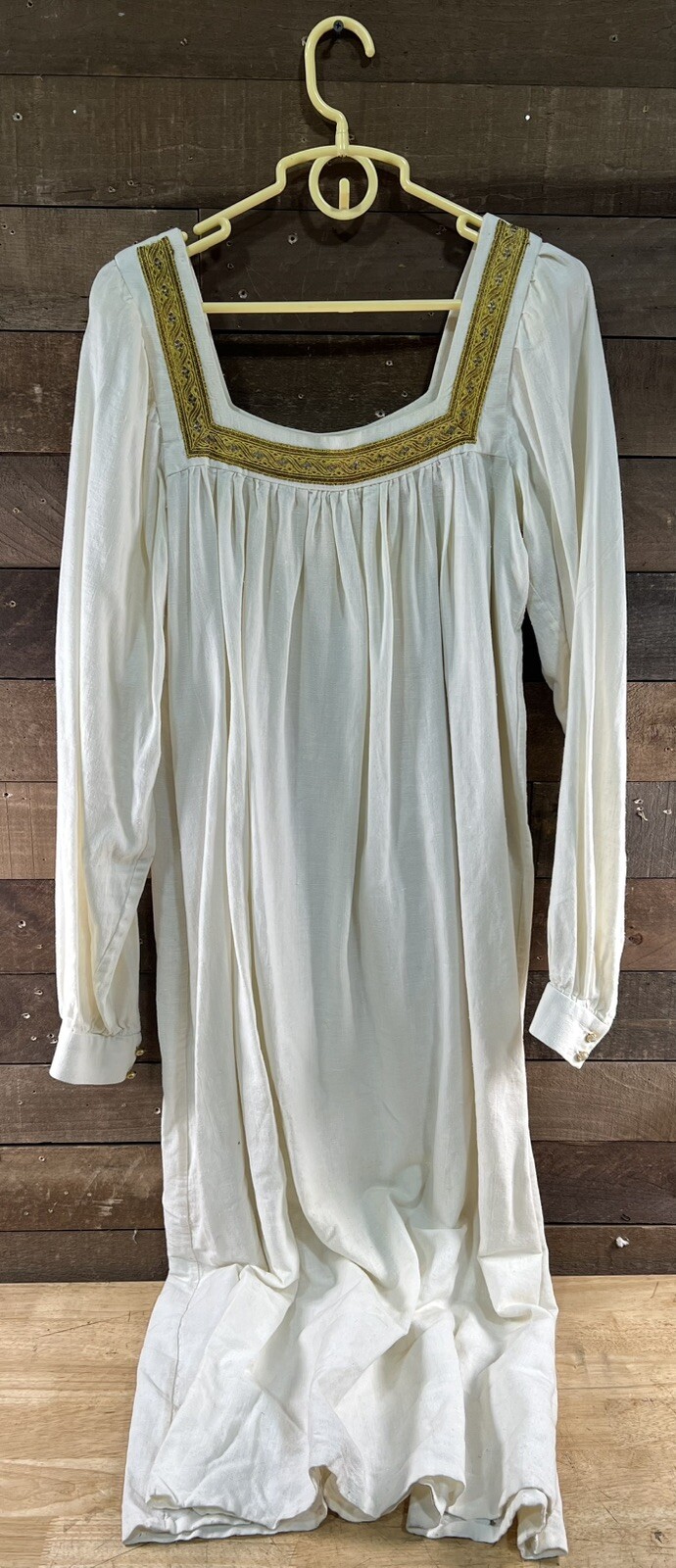 Vintage White/Gold Renaissance Theatre Gown Costume Dress