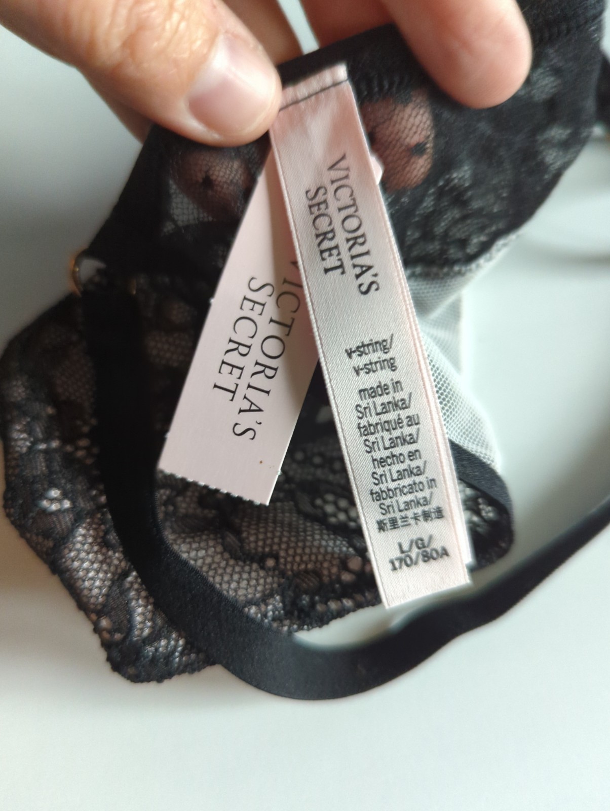 Vtg Victoria’s Secret Nylon THONG V String L Panties NOS NWT Y2K HTF Retro Style