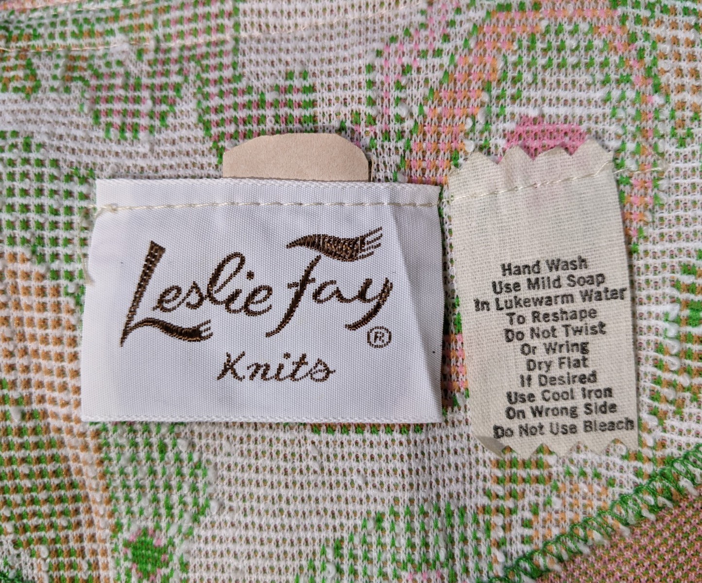 Vintage 1960s Leslie Fay Knits Pastel Paisley Cropped Blazer Jacket Size 14 M L