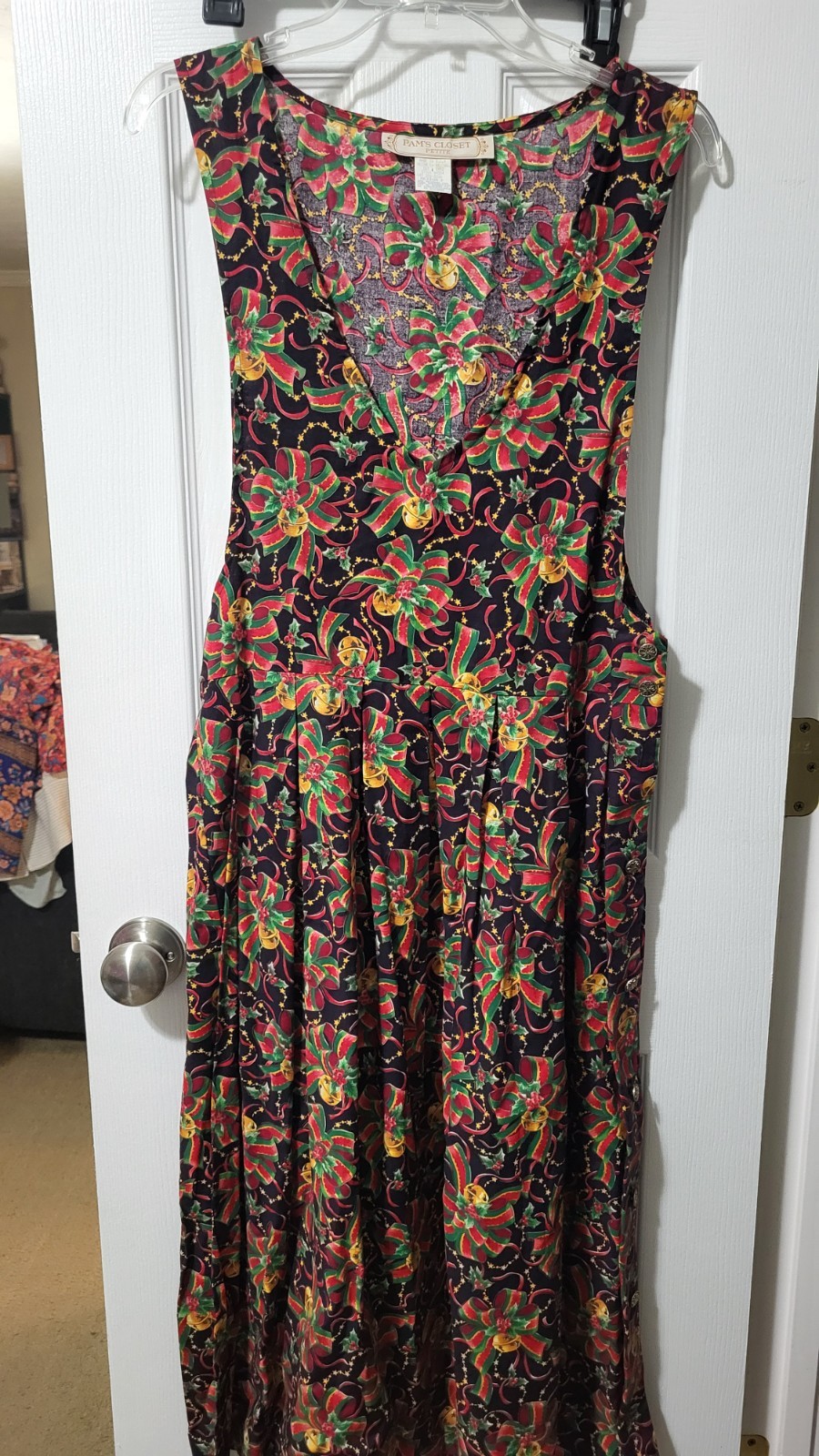 Vintage Christmas Bells Dress Pam’s Closet Petite Size Medium Made In USA