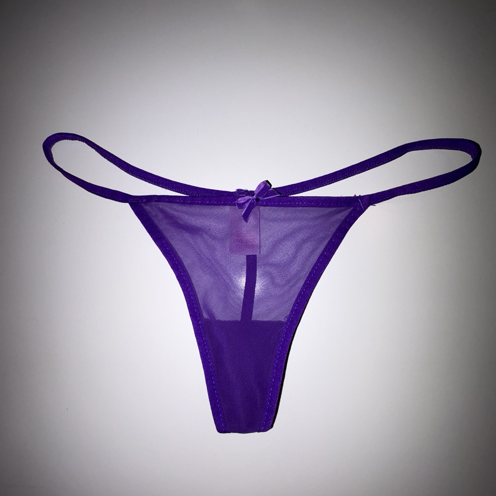 Vtg Victoria’s Secret Y2K Panties Panty Purple Sheer Strappy Thong New One Size