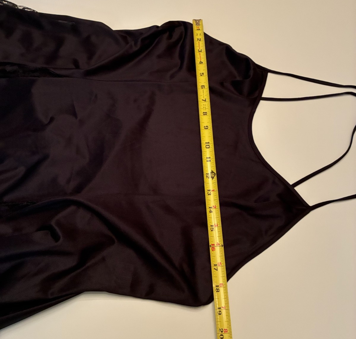 Vintage PETRA LACE SWEEP NIGHTGOWN Plus Size 1X NYLON Long Backless Goth BLACK