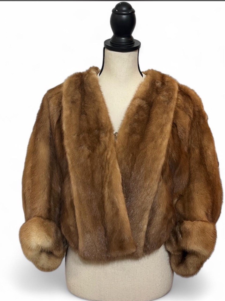 Autumn Haze Brown Mink Fur Jacket – Fur Material, Regular Size Type