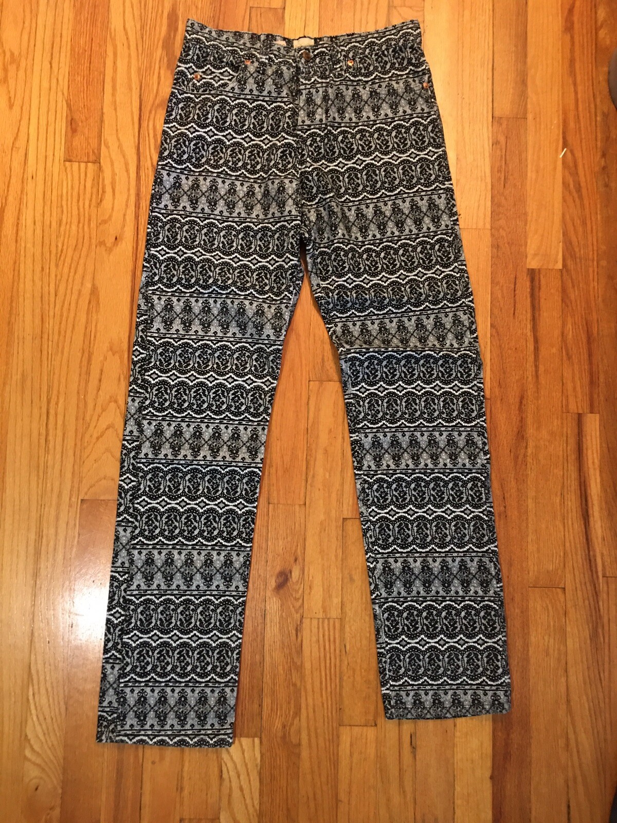 Todd Oldham Denim All Over Print Jeans fashion geometric skinny 