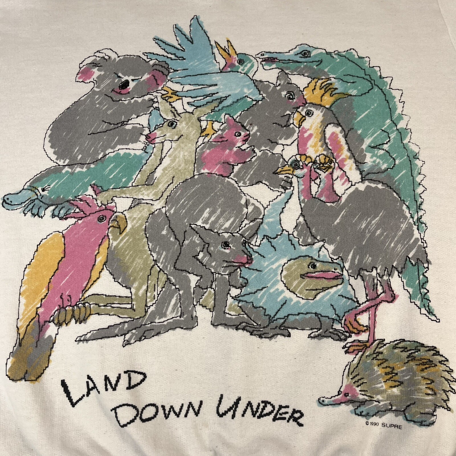 Vintage 90’s Land Down Under Australia Sweatshirt Size?* Wilderness Animal Supre