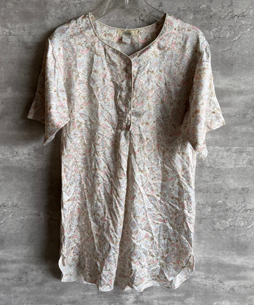 Vintage 1990s Fantasies by Morgan Taylor Paisley Floral Nightgown Size P