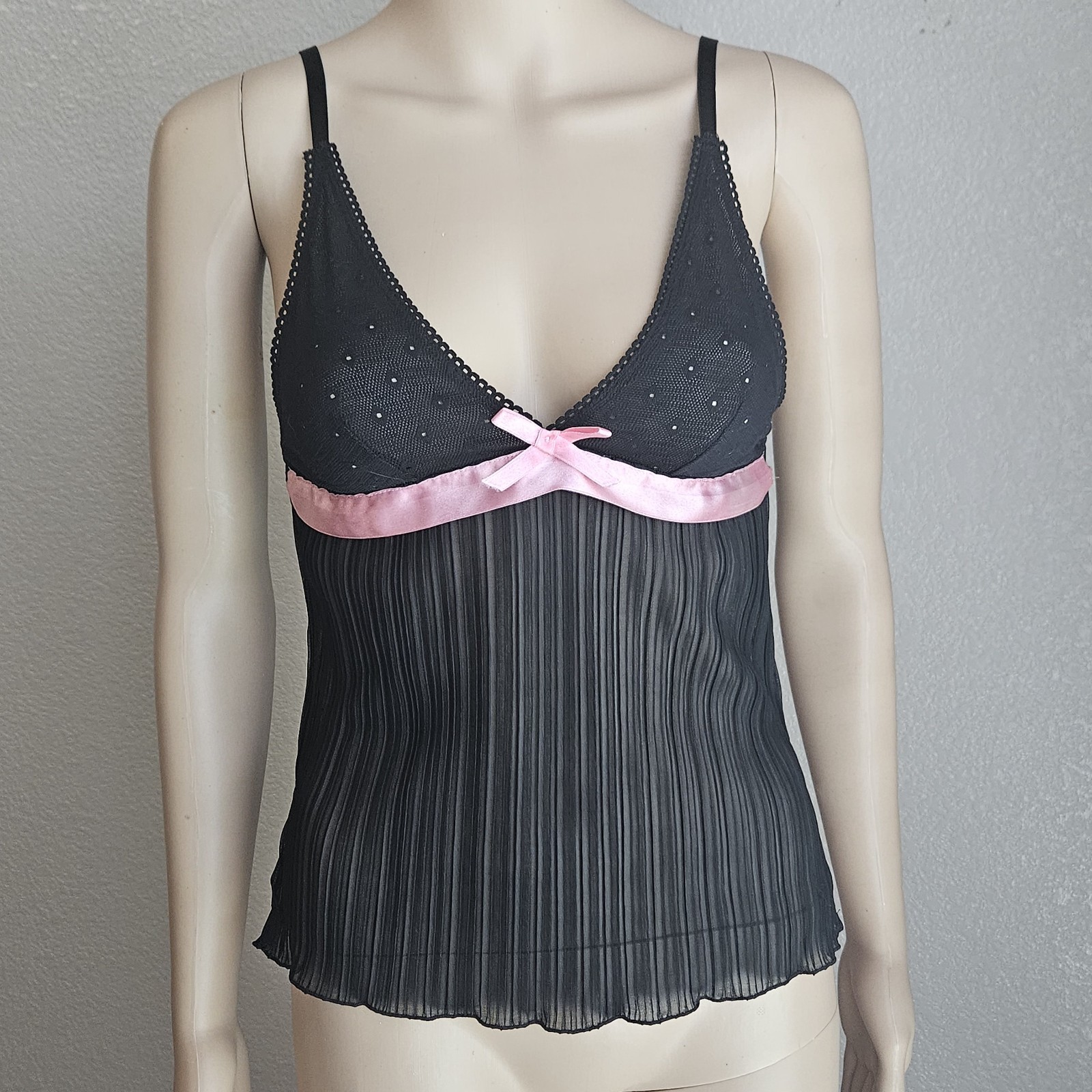 Vintage Y2K Sheer Black Cami Victoria’s Secret Sz S