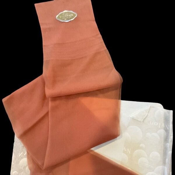 Vtg Berkshire Nylon Stockings Sz 10.5 Lngth 31 Dark Suntan