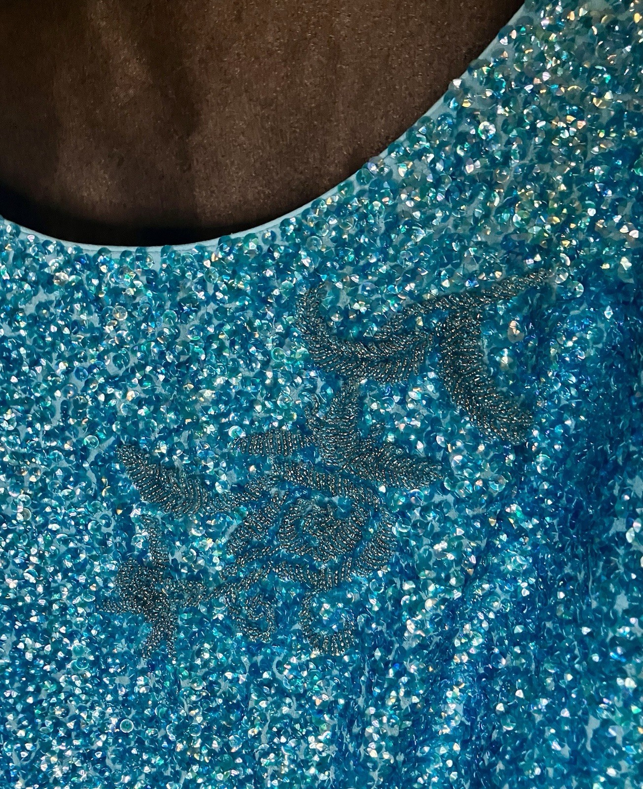 Bruce Arnold Beaded Sequined Silk Flapper Dress Size 12 Hong Kong 1950’s Vintage