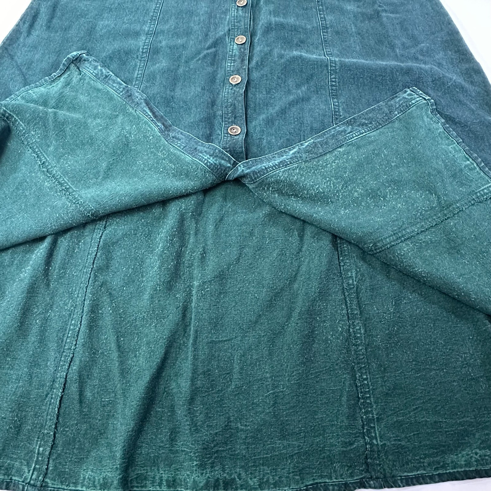 Vtg Carol Anderson Maxi Dress M Green Tencel Prairie Western Cottagecore Button
