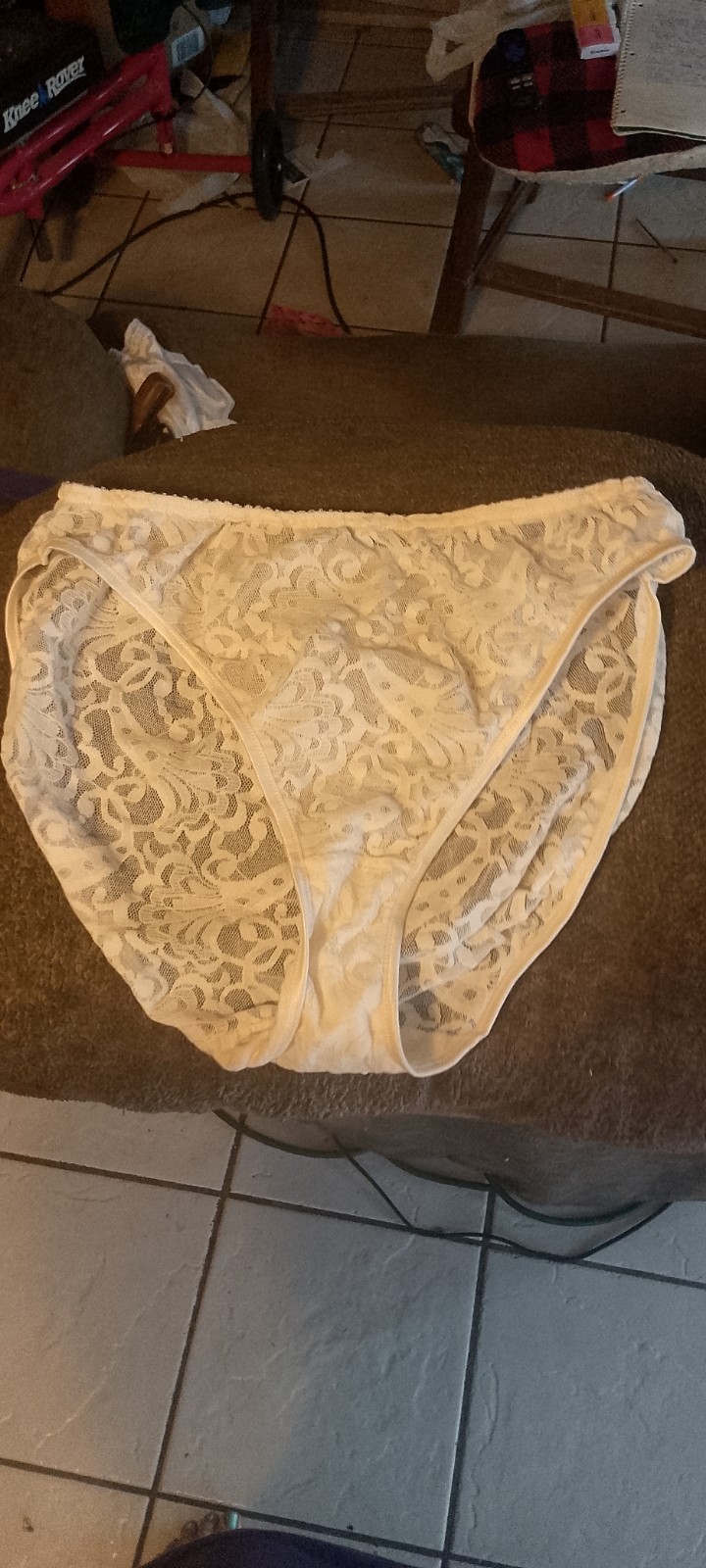 Vtg Gaviota Intimates Large, White Lace French Cut Brief Panties,90s,nylon.