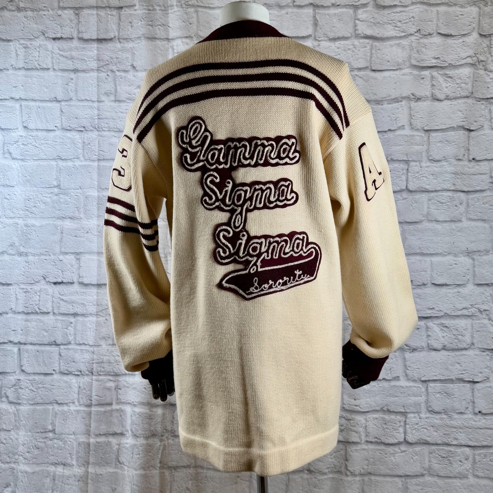 Vtg 1963 Gamma Sigma Sigma Logan Letterman Cardigan Sweater Women’s Large Logan