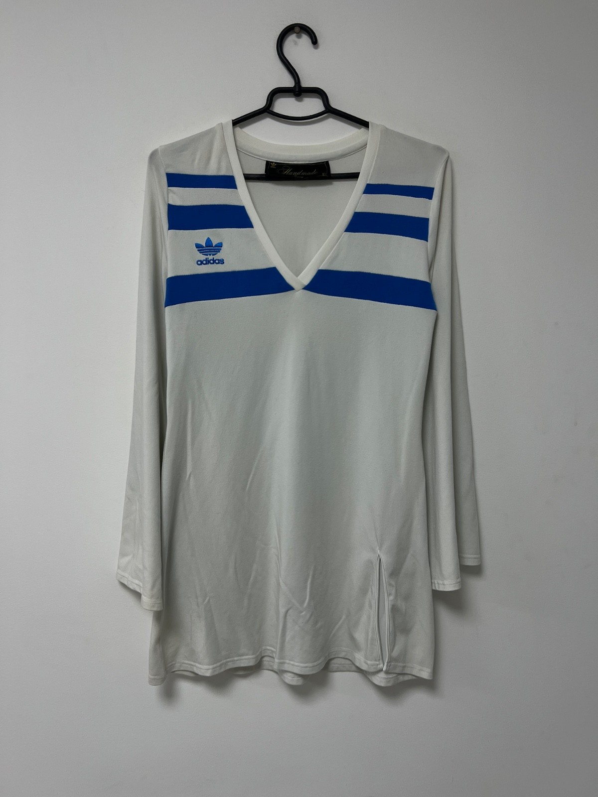 Vintage 80’s Adidas Trefoil Custom Handmade Dress Jersey West Germany Rare sz 40