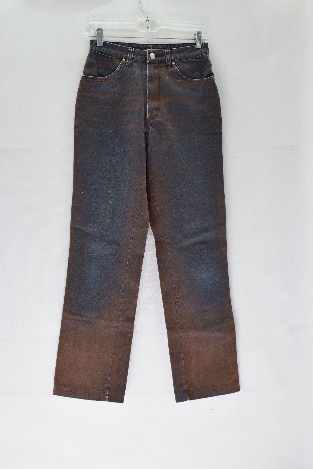 Vintage Wrangler Women Waist Size 26 Inches Brown/Blue High Waisted Jeans