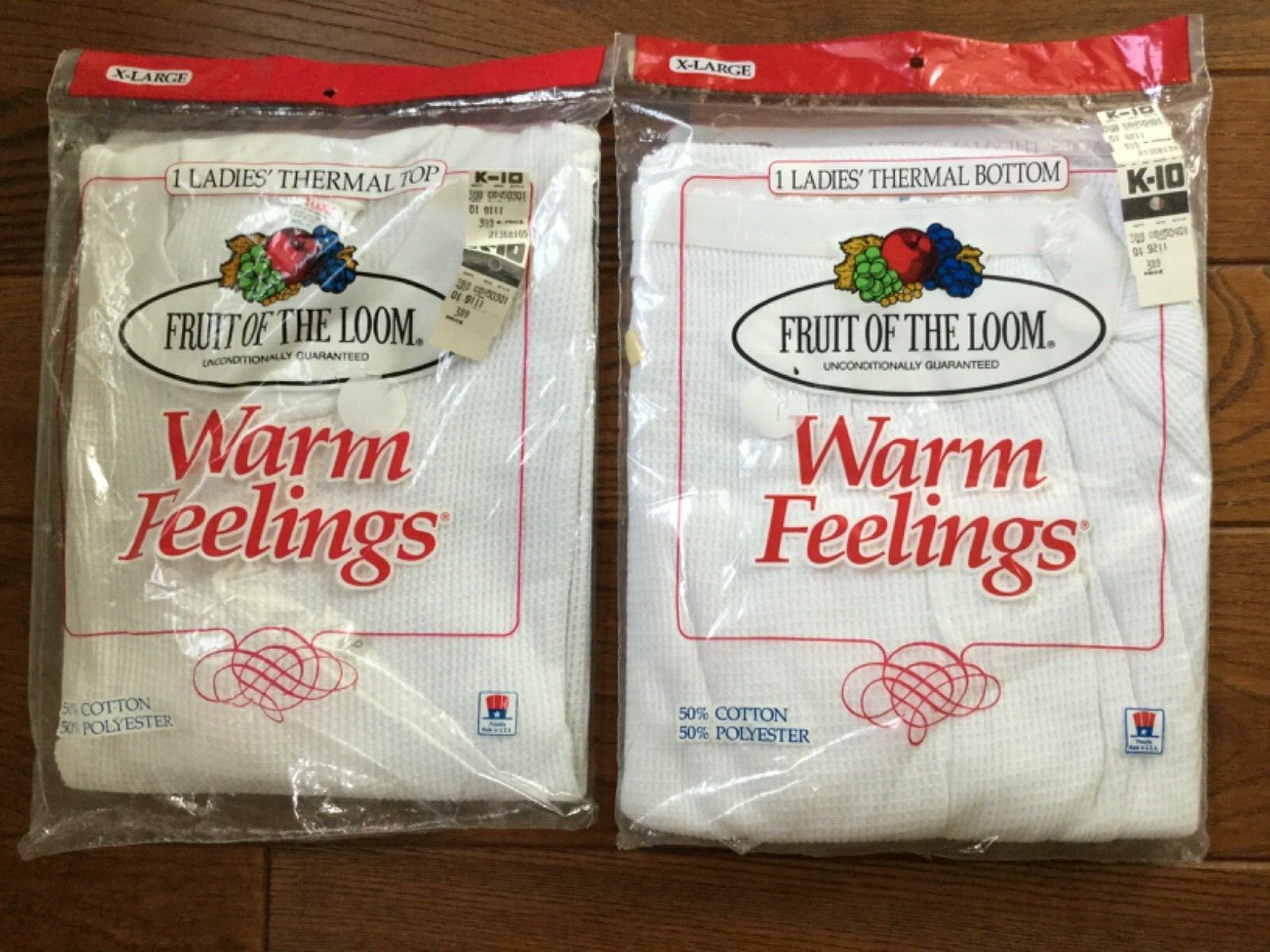 Fruit of the Loom Ladies’ Thermal Top, Bottom X-Lg. Warm Feelings White NIP!
