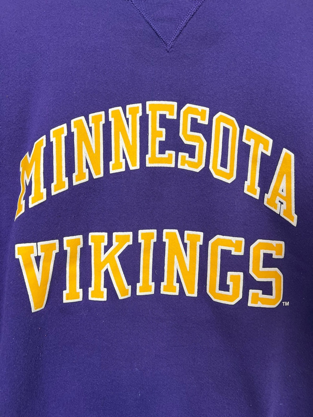 Vtg 90s Russell Athletic Minnesota Vikings Crewneck Cotton/Polyester blend L