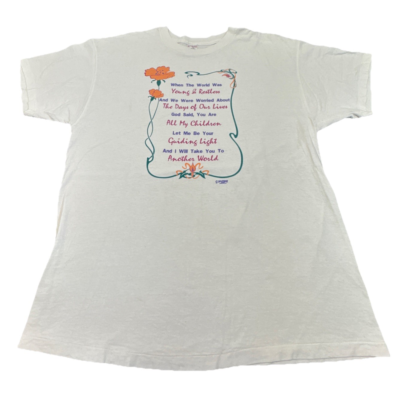 VTG Single Stitch When The World Was Young & Restless Soap Opera Prodigy T XL