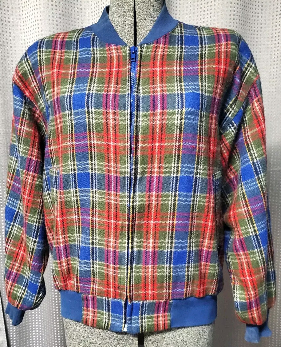 ADOLFO DESIGNER PLAID Royalty collection Woman’s Vintage 90’s Zip JACKET Size S