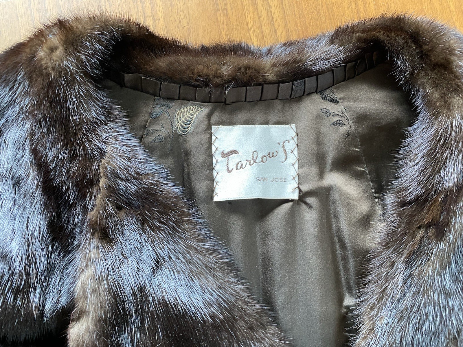 VTG TARLOWS SAN JOSE GENUINE BROWN MINK FUR Jacket