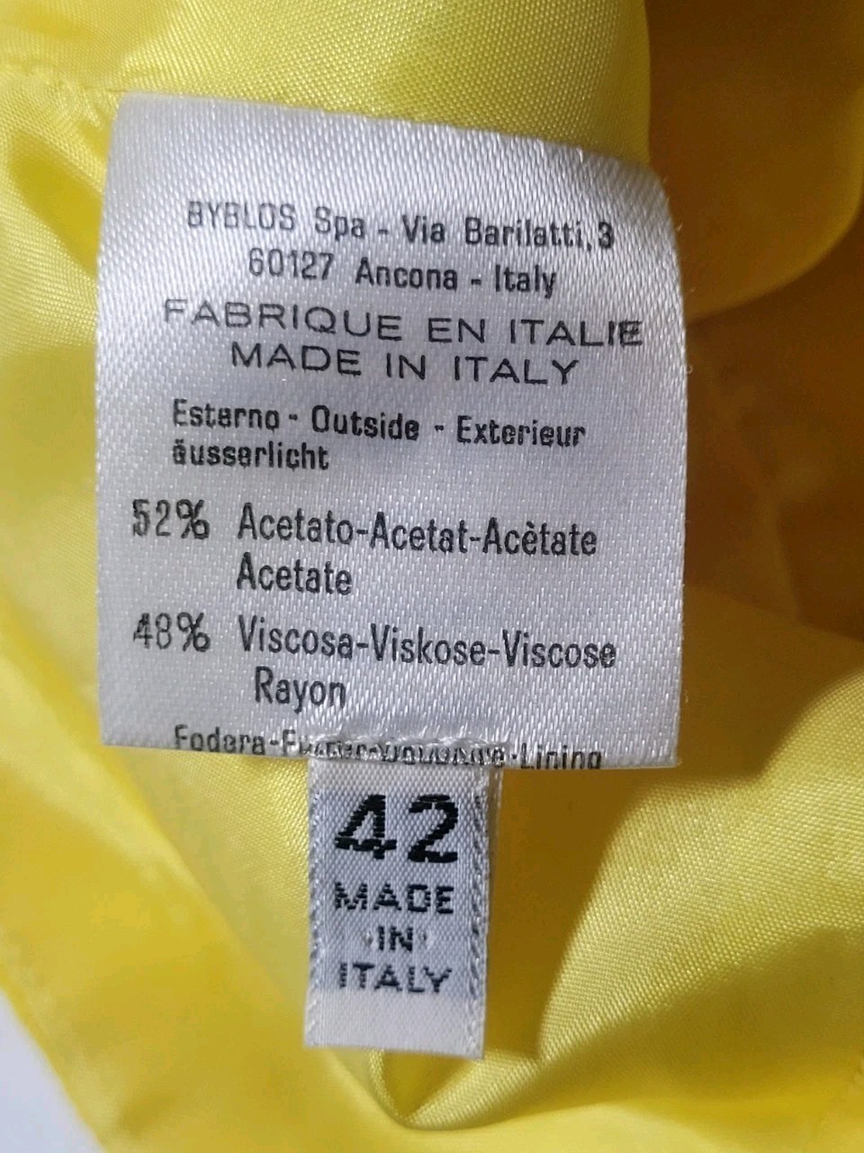 Vintage 80s 90s Byblos Yellow Bustier Style Pearls Embellished Top Italy 42 6