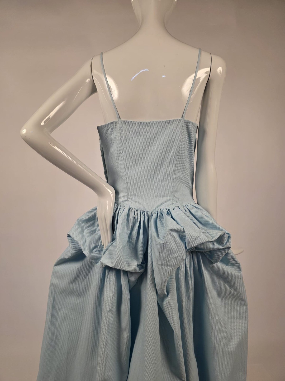 VINTAGE 1940’S ROBIN’S EGG BLUE PICQUET COTTON COTILLION GOWN DRESS W JACKET