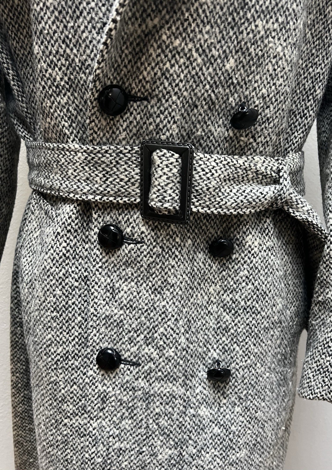 70s Esprit by Campus Long Herringbone Wool Trench Coat Women’s 10-12 Men’s M 40