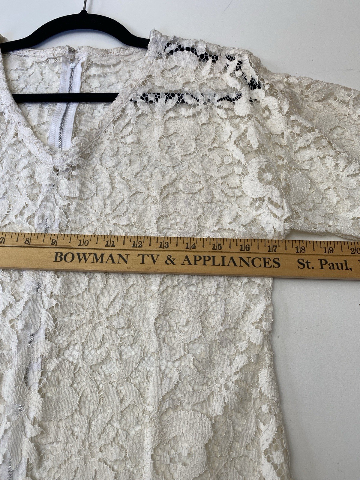 Vintage 80s L Lace Dress Ivory Fit Flare Mermaid Sheer Stevie Nicks