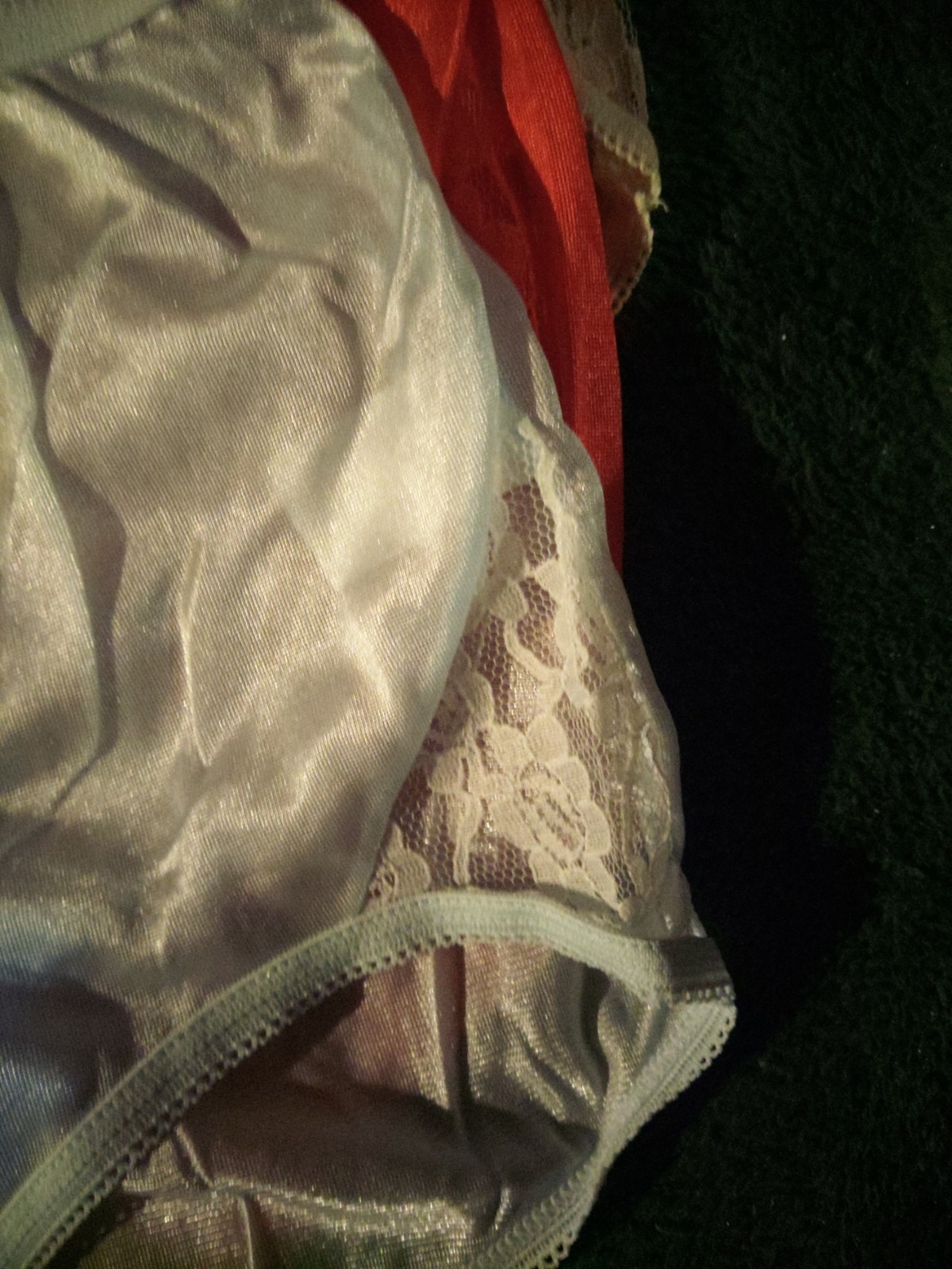 Lot Of 4 – 100% Nylon Brief Panties With Lace Silky Soft Size 7