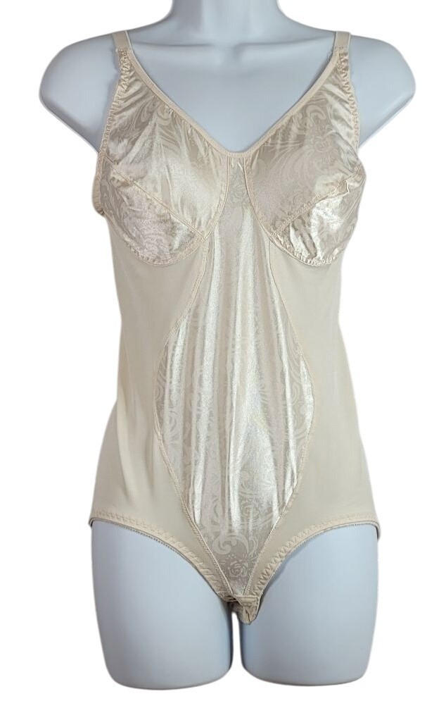 Lady Manhattan Wireless Shaper Bodysuit Girdle Tan 36D Teddy Style 5068 Vintage