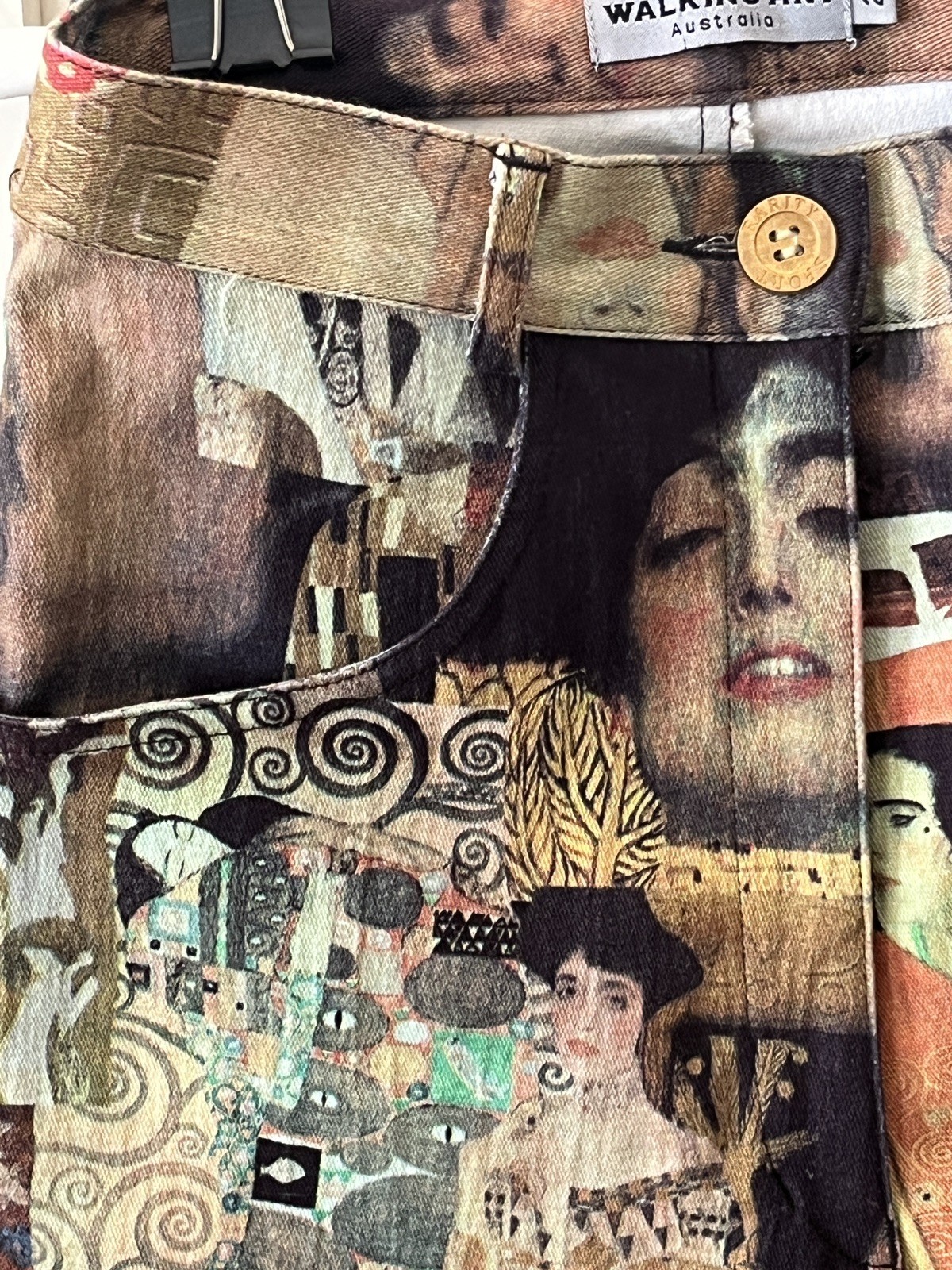 VTG Walking Art Australia Gustav Klimt/Adele Bloch Bauer Print Pants