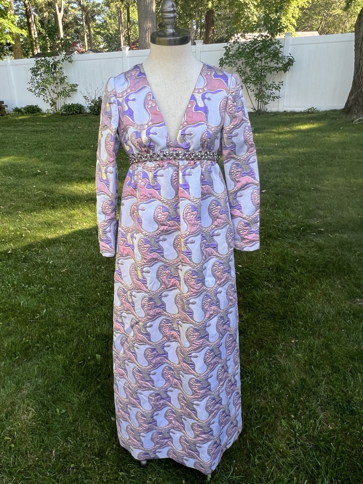 Vintage 1960’s Chester Weinberg Lurex Gown as Seen In Vogue 1969