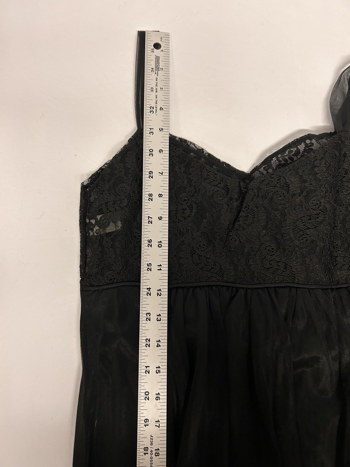 1964 VTG Lisette Women’s Size 34 (S) Black 2Pc Chiffon Peignoir Lacy Buttons