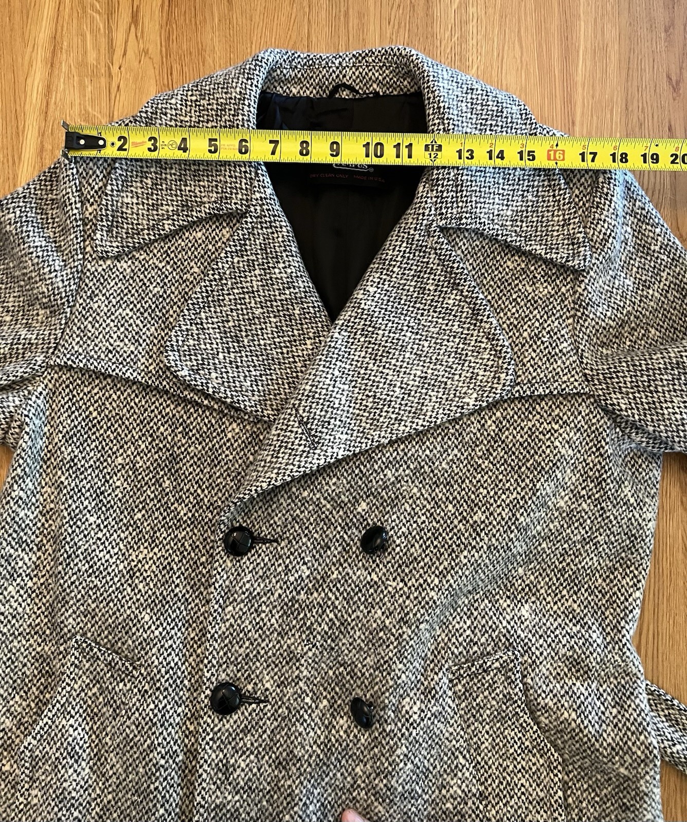 70s Esprit by Campus Long Herringbone Wool Trench Coat Women’s 10-12 Men’s M 40
